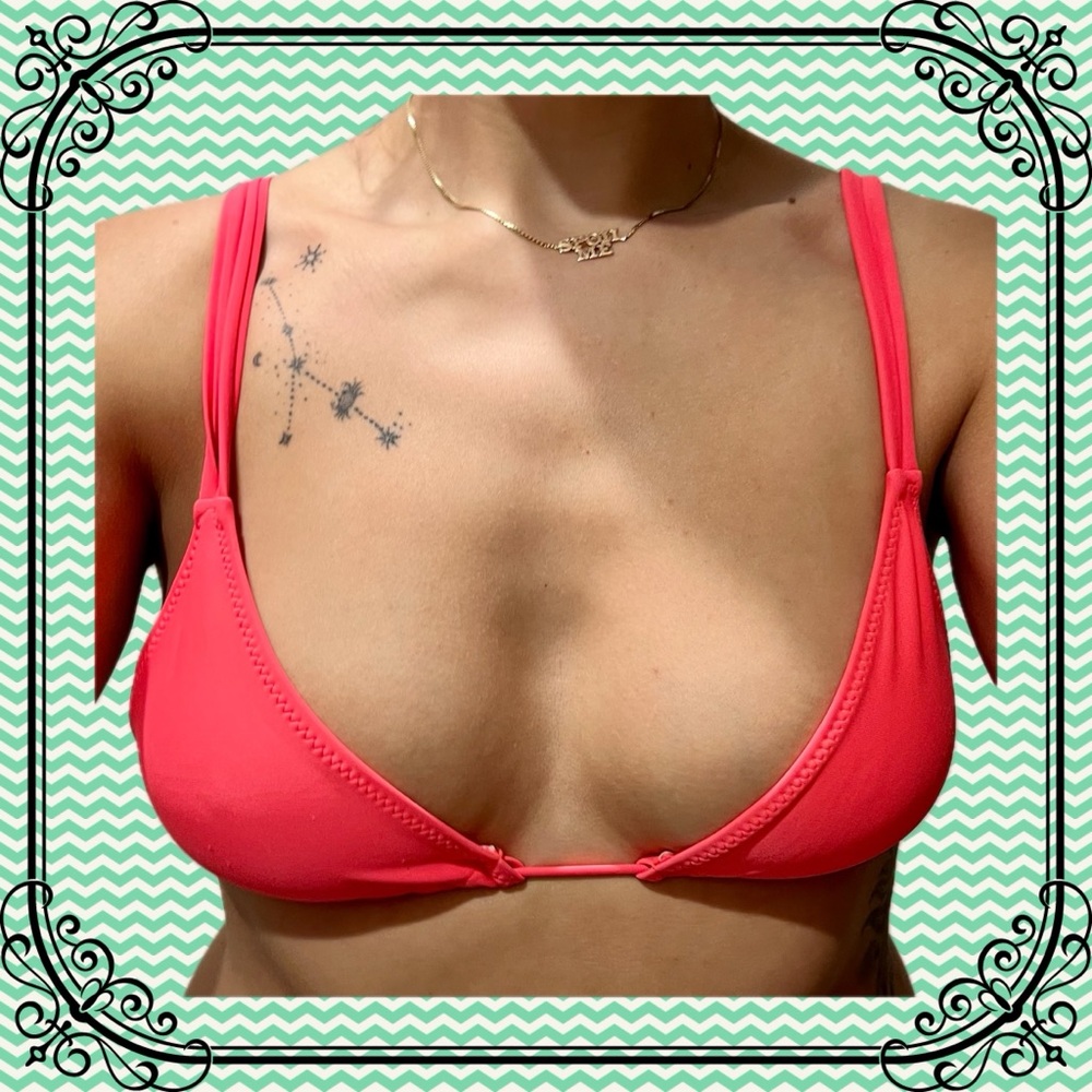 Vibrant Pink / Orange / Red - ish Bikini Top by Fox Swim